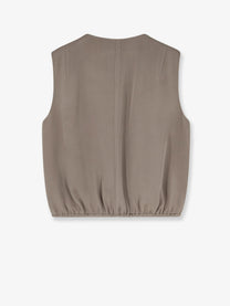Alysi Women's Satin Top Beige