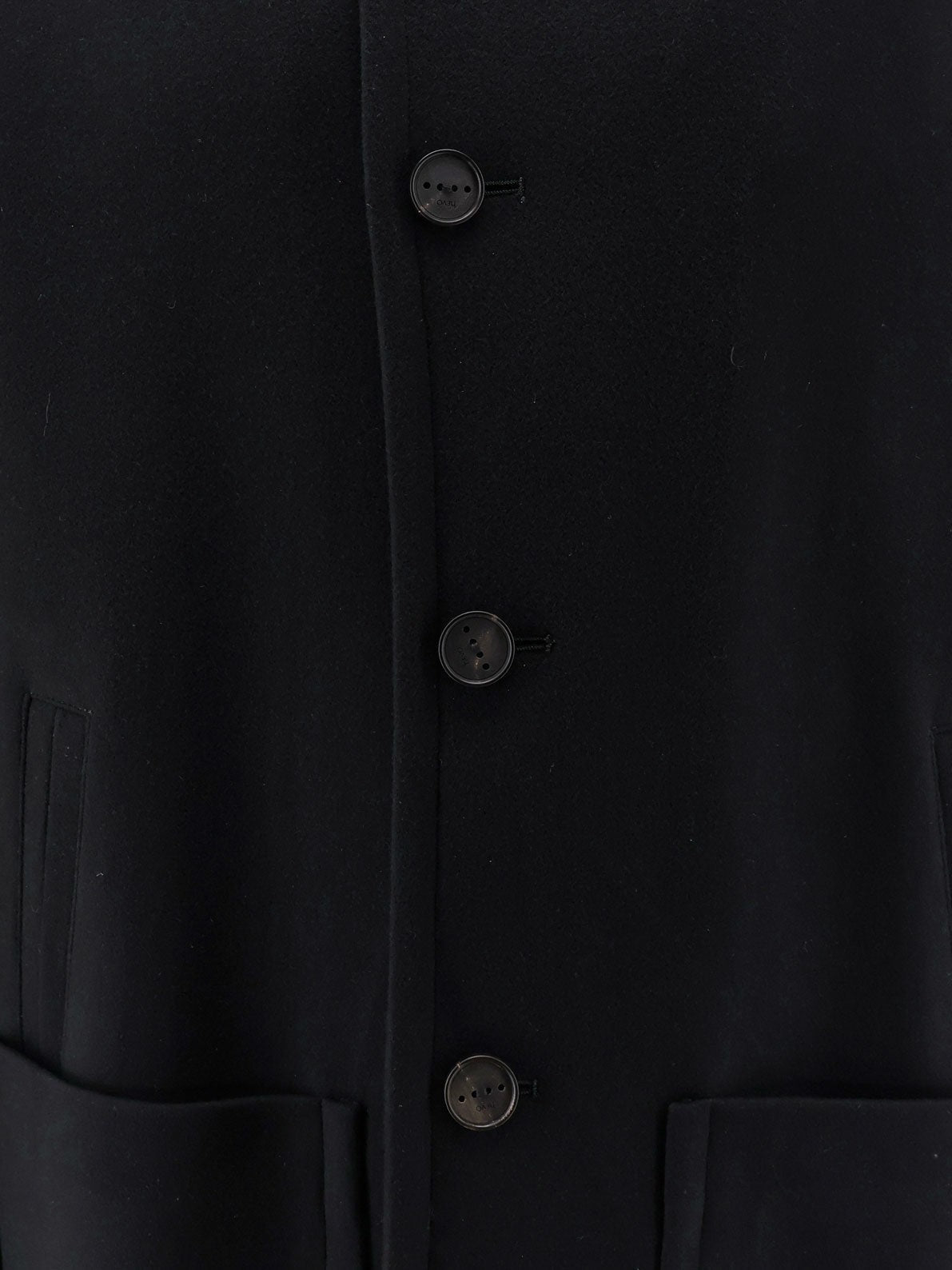 Hevò Men's Savelletri Virgin Wool Blend Coat Black