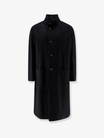 Hevò Men's Savelletri Virgin Wool Blend Coat Black