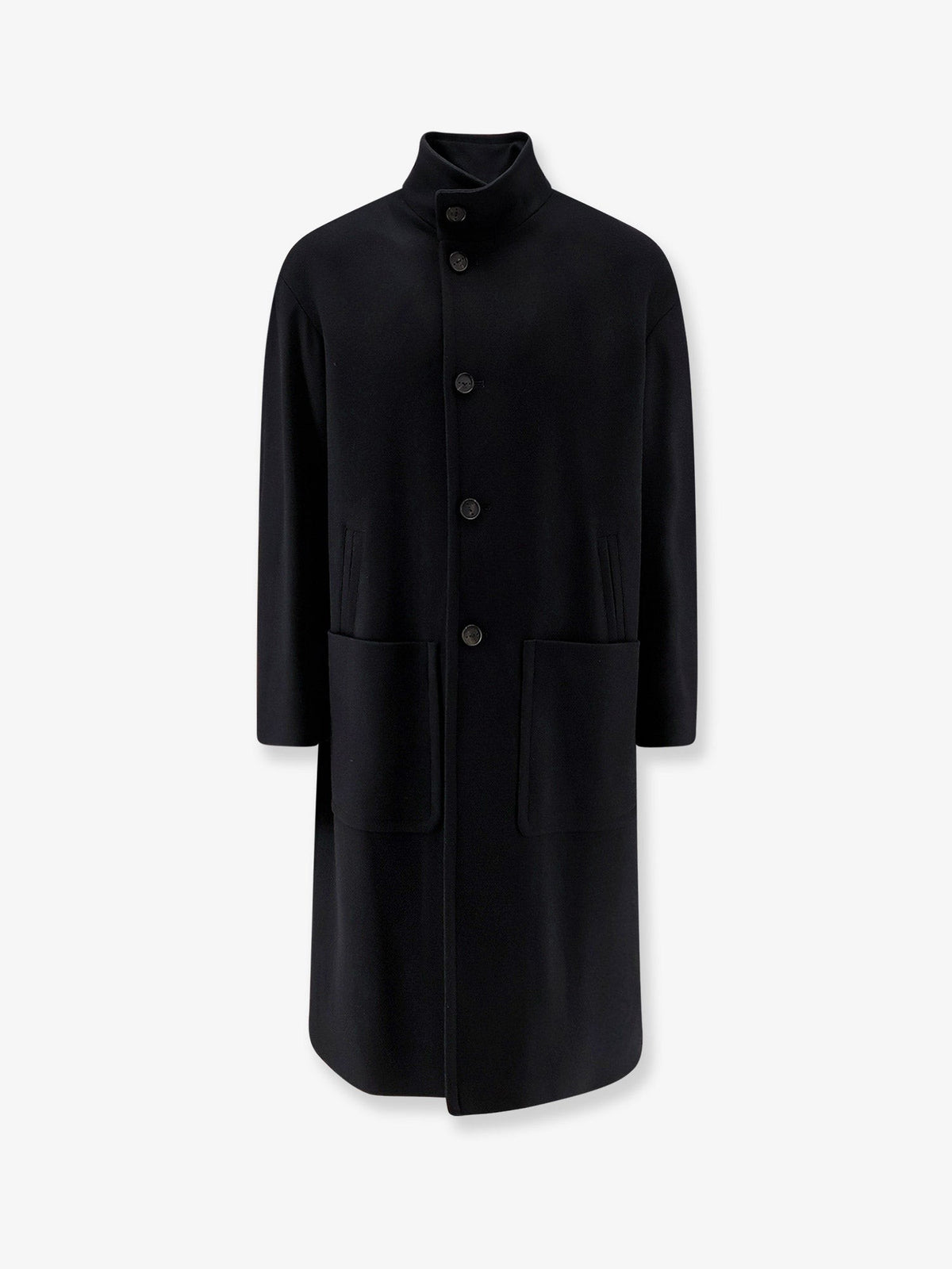 Hevò Men's Savelletri Virgin Wool Blend Coat Black