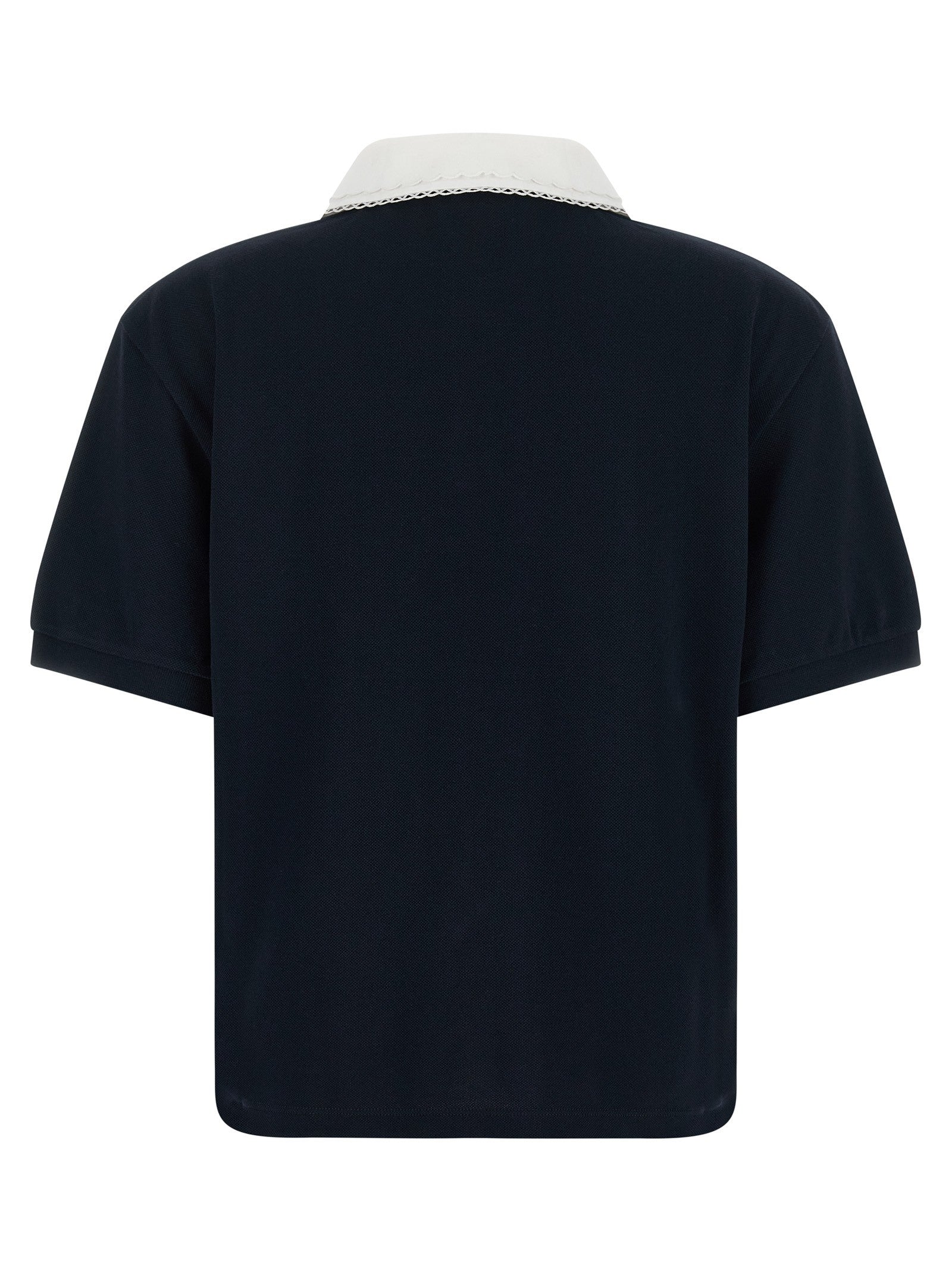 Miu Miu Scalloped Collar Polo Shirt Blue
