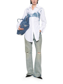 Jean Paul Gaultier Women's Scanned Bra Print Shirt White