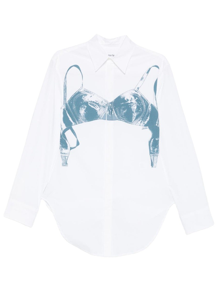 Jean Paul Gaultier Women's Scanned Bra Print Shirt White
