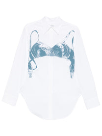 Jean Paul Gaultier Women's Scanned Bra Print Shirt White