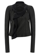 Rick Owens Scarf Biker Jacket Black
