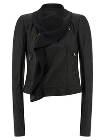 Rick Owens Scarf Biker Jacket Black