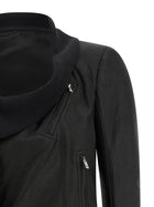 Rick Owens Scarf Biker Jacket Black, view 3