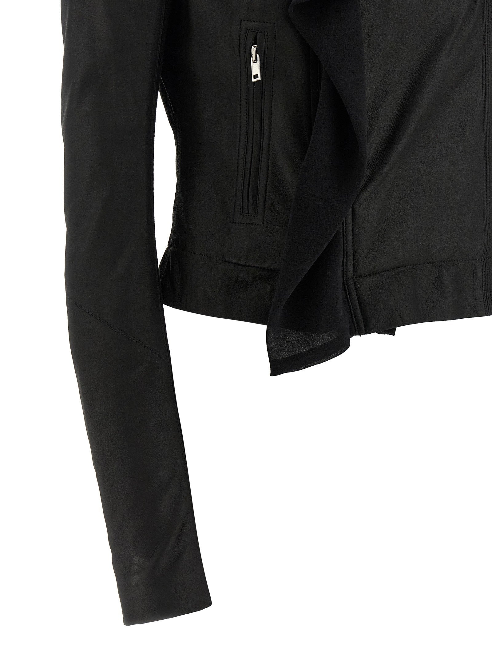 Rick Owens Scarf Biker Jacket Black
