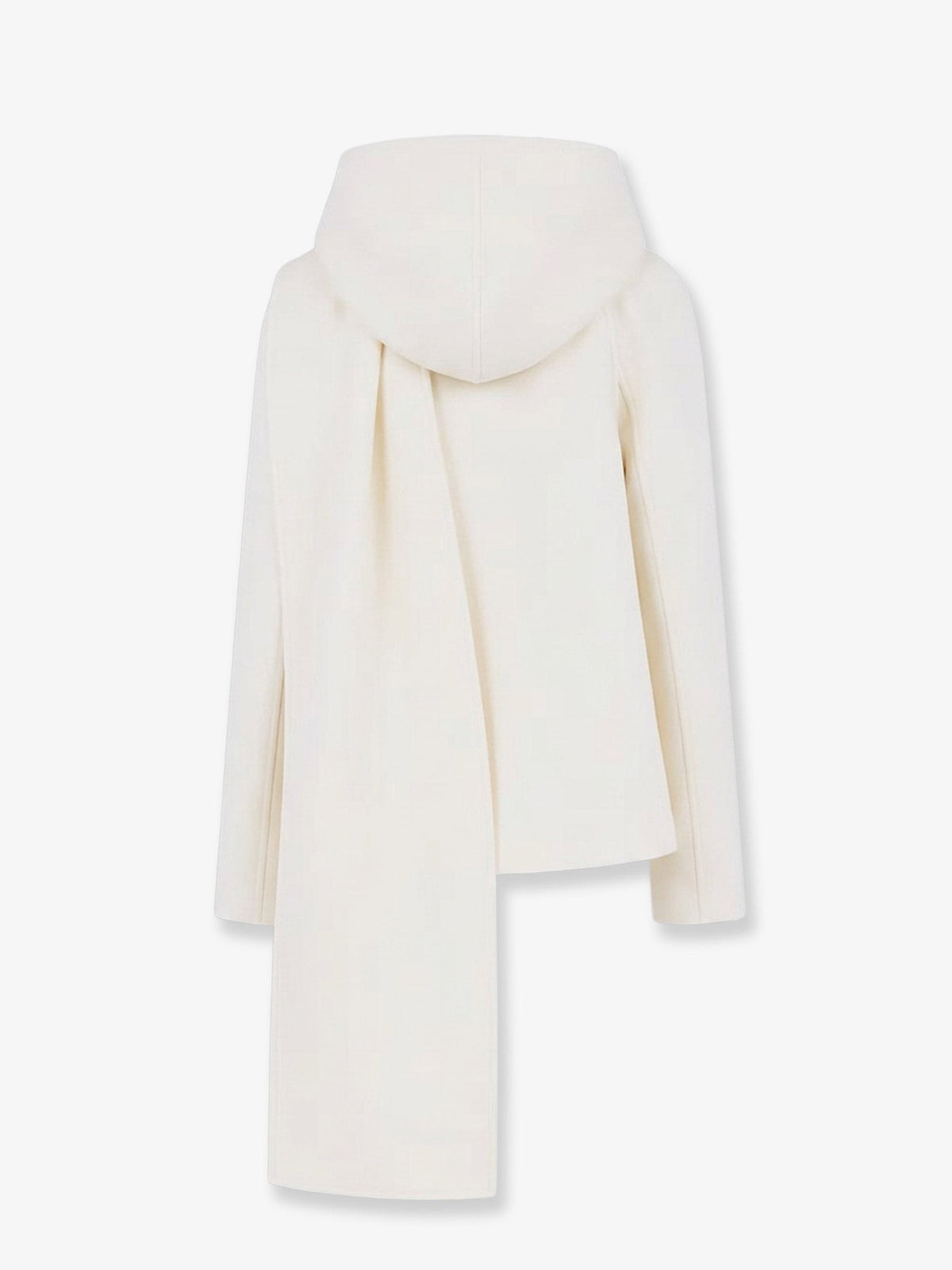 ALAÏA Women's Scarf Boiled Wool Coat White
