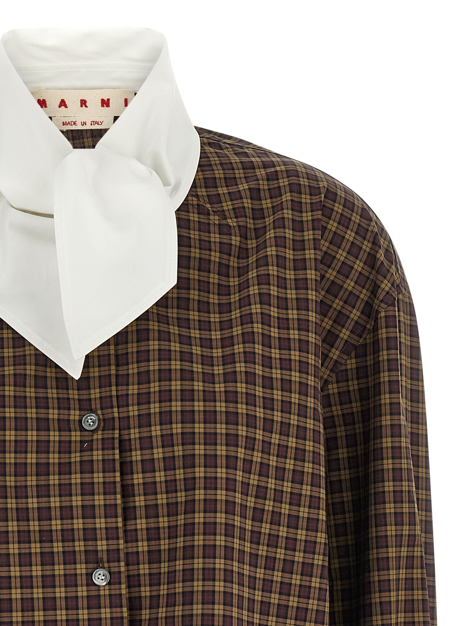Marni Scarf Collar Shirt Brown