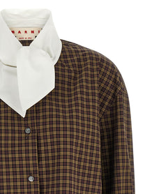 Marni Scarf Collar Shirt Brown