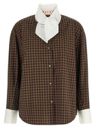 Marni Scarf Collar Shirt Brown