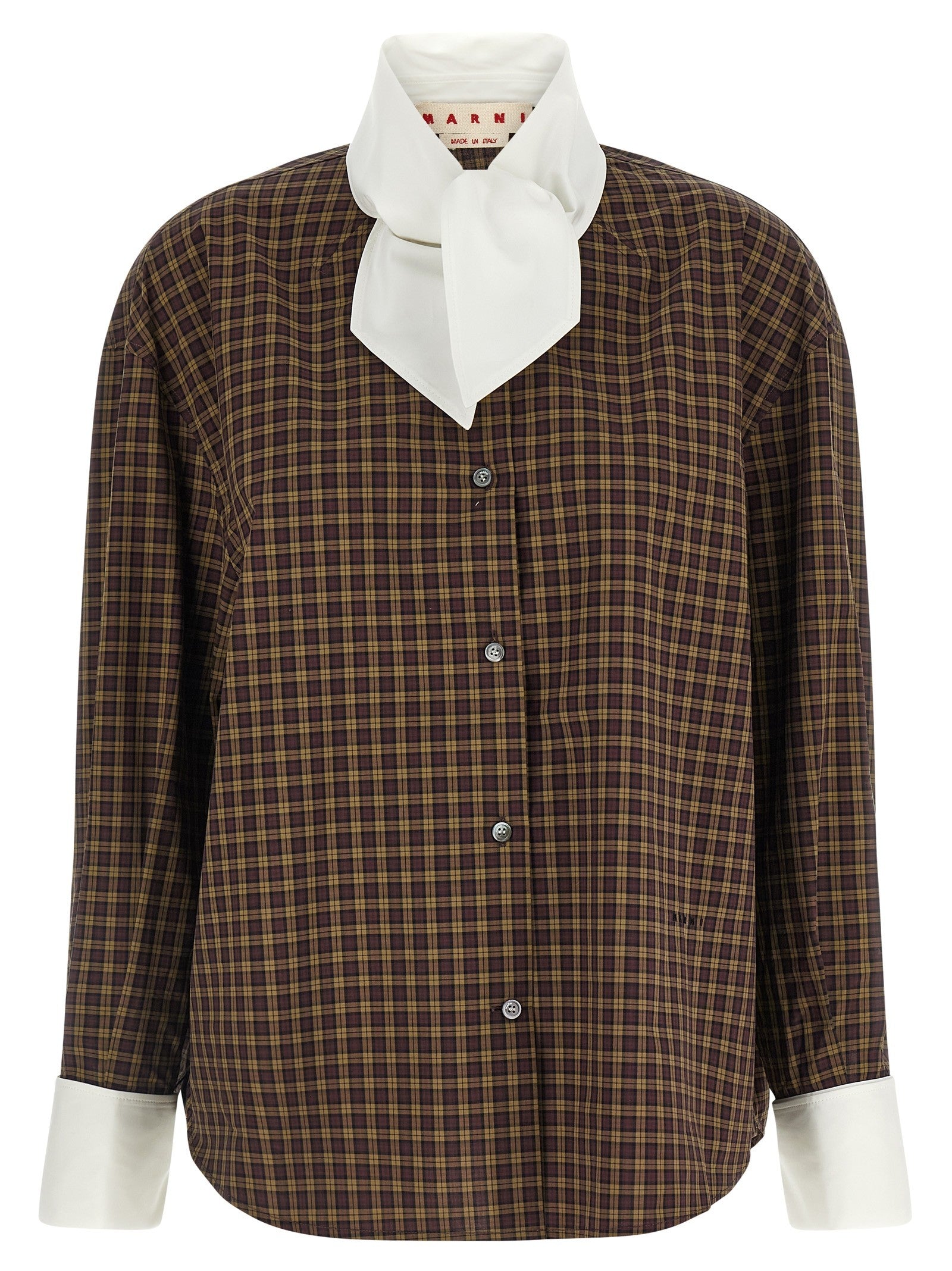 Marni Scarf Collar Shirt Brown