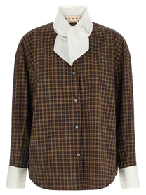 Marni Scarf Collar Shirt Brown