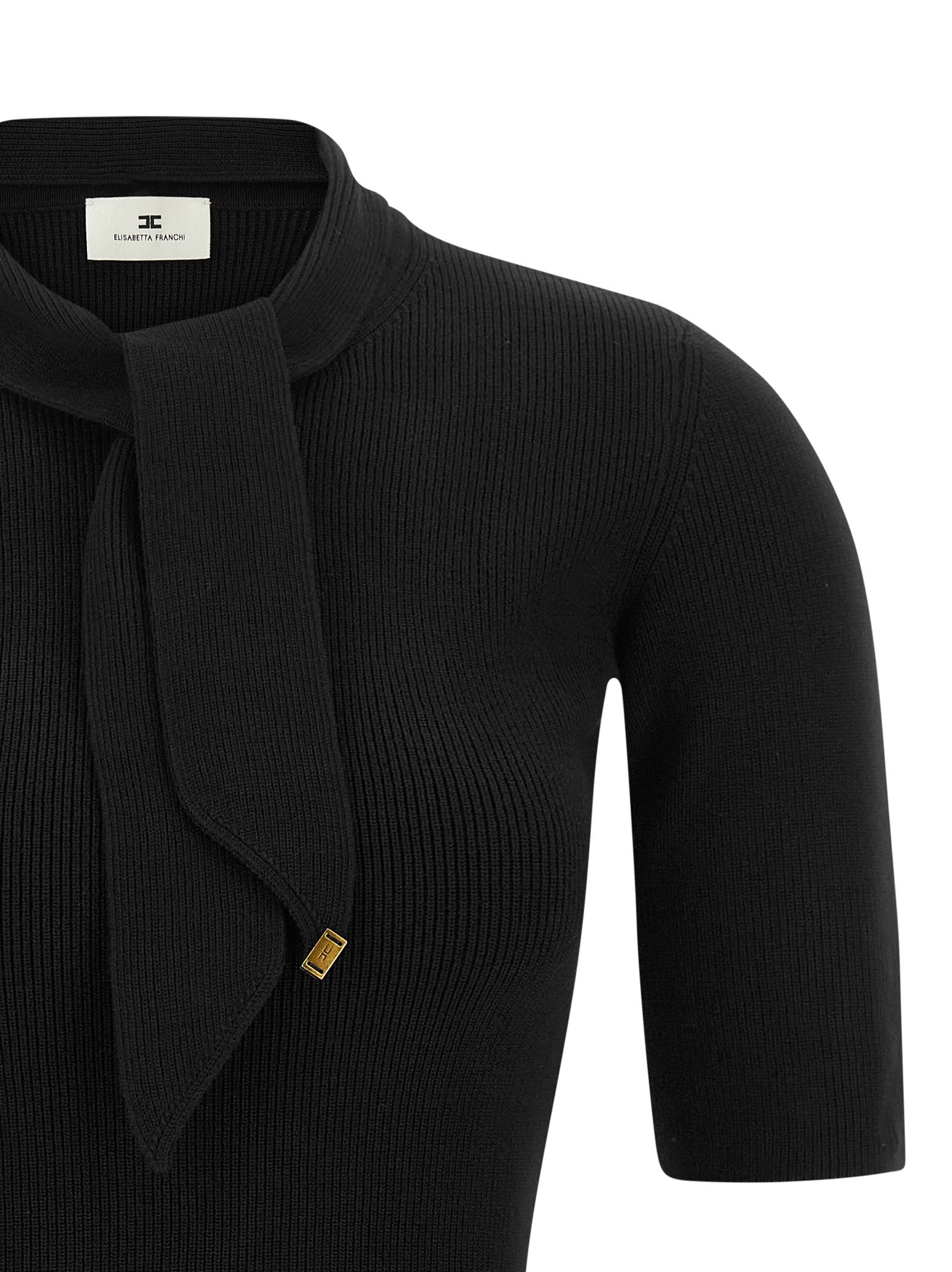 Elisabetta Franchi Scarf Dress Black