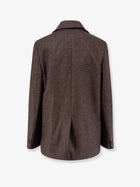 Toteme Women's Scarf Lapel Viscose and Wool Blazer Beige