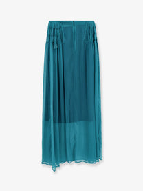 Dries Van Noten Women's Scarlett Silk Skirt Blue