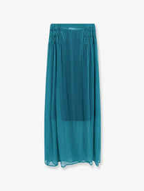 Dries Van Noten Women's Scarlett Silk Skirt Blue