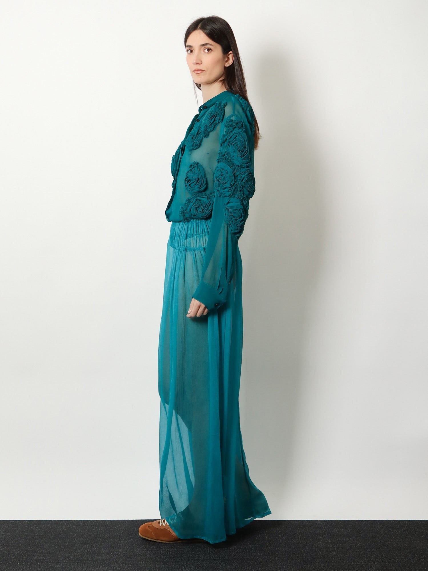 Dries Van Noten Women's Scarlett Silk Skirt Blue