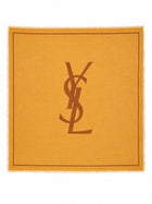 Saint Laurent Women's Twill Wool Cassandre Scarf Orange