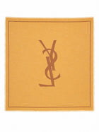 Saint Laurent Women's Twill Wool Cassandre Scarf Orange, view 2