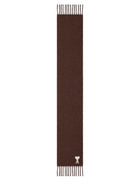 Ami Paris Unisex Scarf Brown