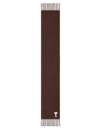 Ami Paris Unisex Scarf Brown