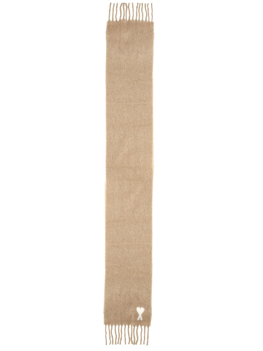 Ami Paris Unisex Scarf Beige