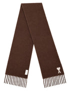 Ami Paris Unisex Scarf Brown