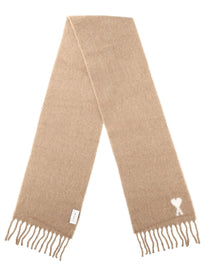 Ami Paris Unisex Scarf Beige