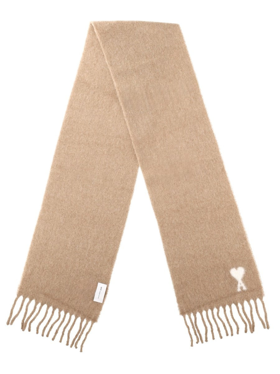 Ami Paris Unisex Scarf Beige