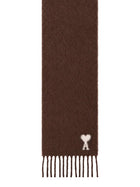 Ami Paris Unisex Scarf Brown