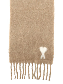 Ami Paris Unisex Scarf Beige
