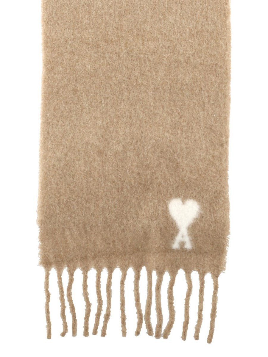 Ami Paris Unisex Scarf Beige