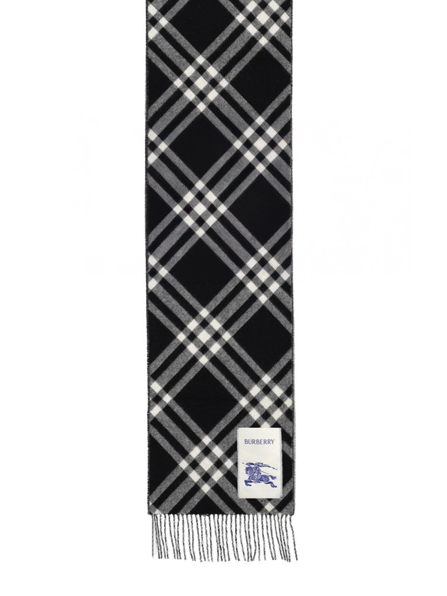 Burberry Women's Cashmere Check Scarf Black, view 2