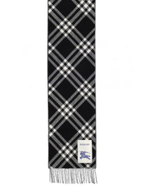 Burberry Women's Cashmere Check Scarf Black, view 2