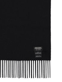 Zegna Men's Cashmere Scarf Black, view 3
