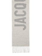 JACQUEMUS Unisex Fringed Wool Scarf Grey, view 2