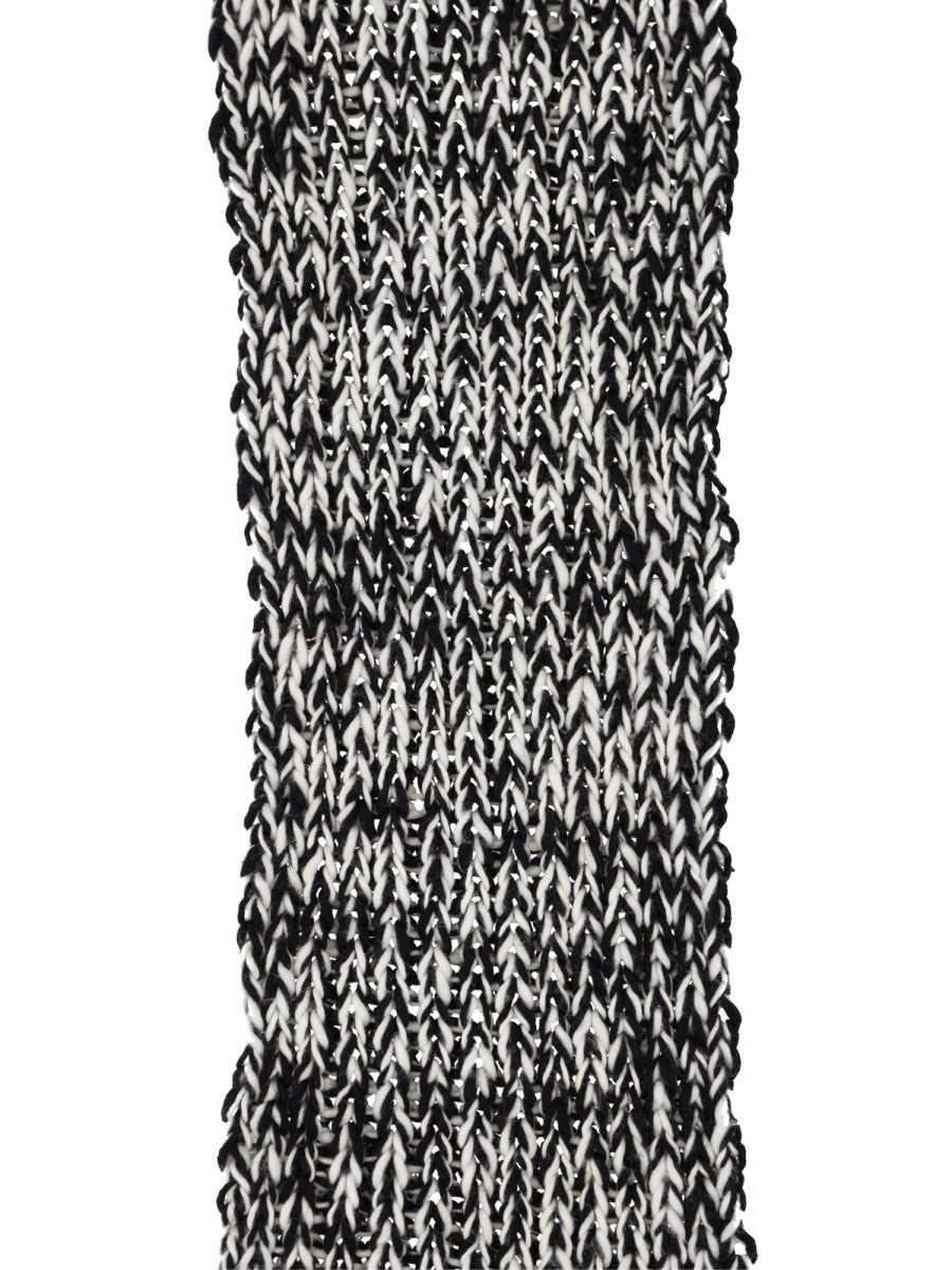 Ami Paris Unisex Fringed Wool Scarf Multicolor, view 3
