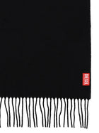 Diesel Men's Fringed Wool Scarf Black, view 3
