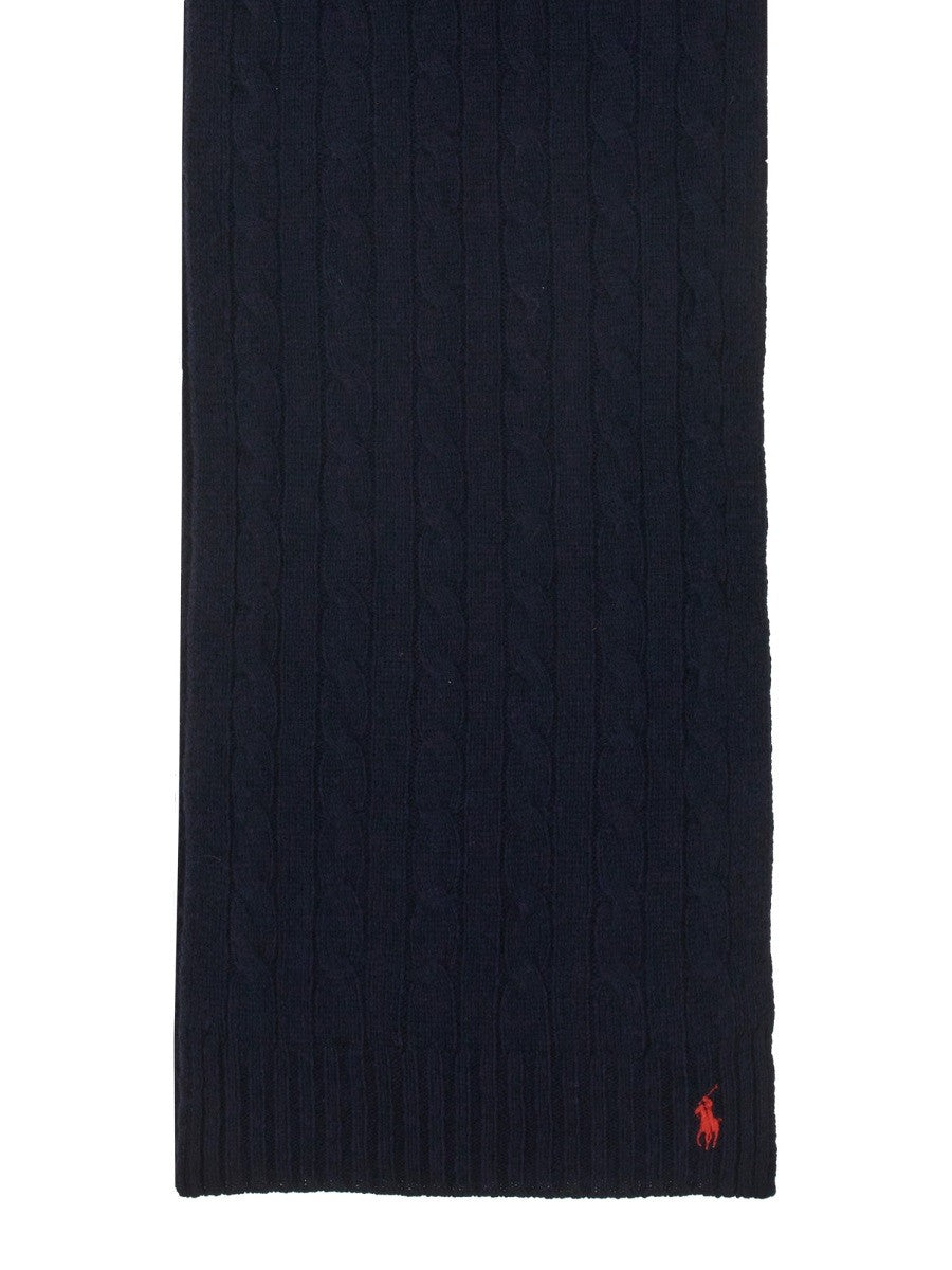 Polo Ralph Lauren Women's Sciarpa in Lana Cashmere Trecce Blue