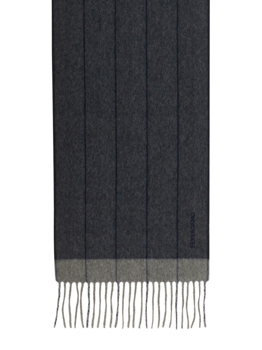 Ferragamo Men's Sciarpa in Lana Misto Cashmere Grey