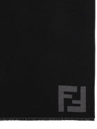 Fendi Men's Wool Scarf Black, view 2