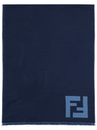 Fendi Men's Wool Scarf Blue