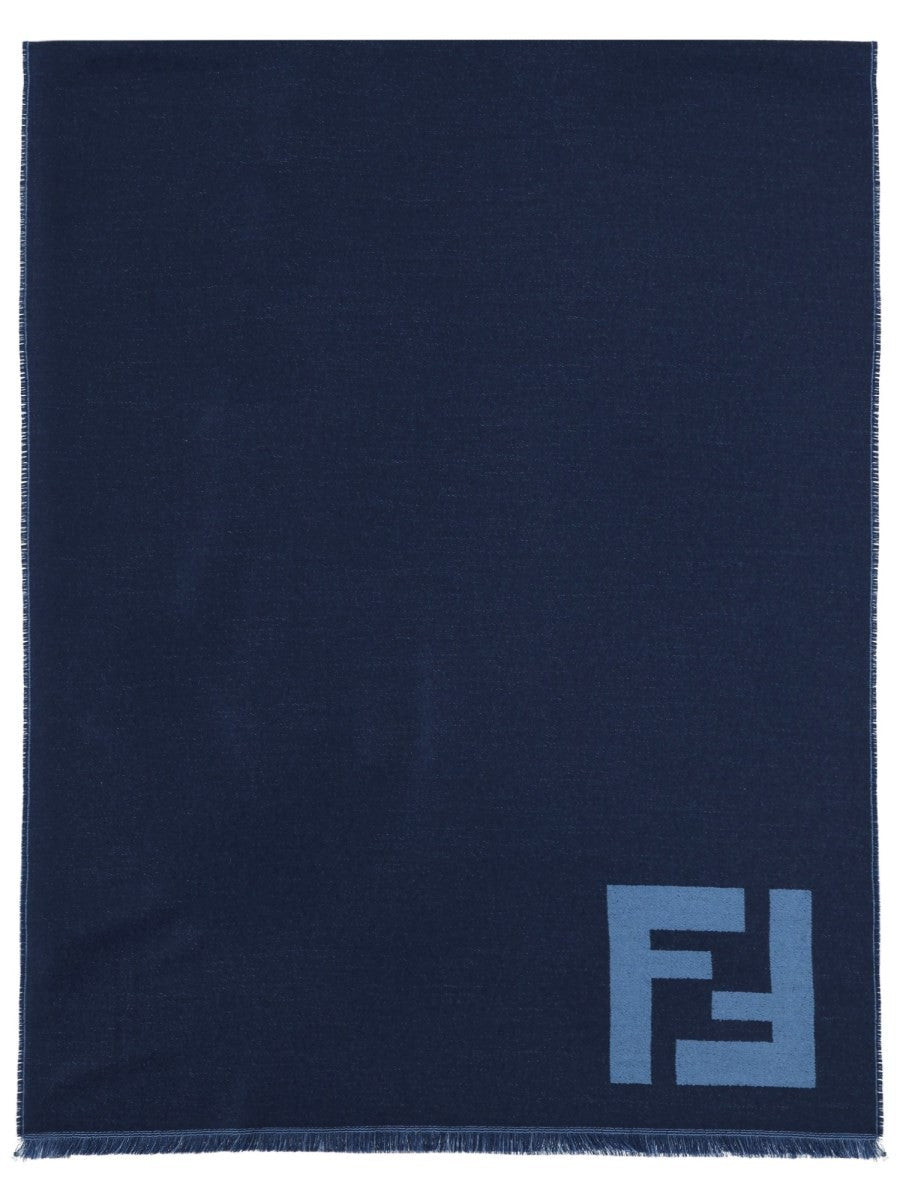 Fendi Men's Sciarpa in Lana Blue