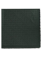Saint Laurent Women's Silk Wool Jacquard Scarf Green, view 3