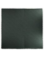 Saint Laurent Women's Silk Wool Jacquard Scarf Green