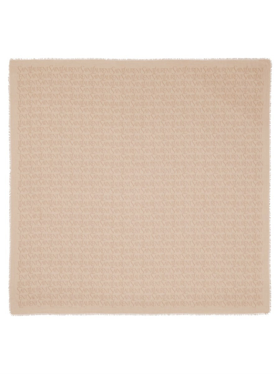 Saint Laurent Women's Sciarpa Quadrata in Modal Cashmere Beige