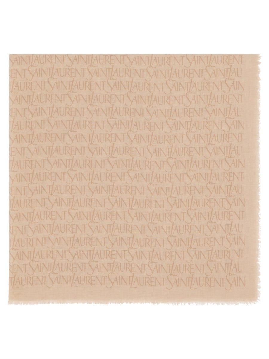 Saint Laurent Women's Sciarpa Quadrata in Modal Cashmere Beige