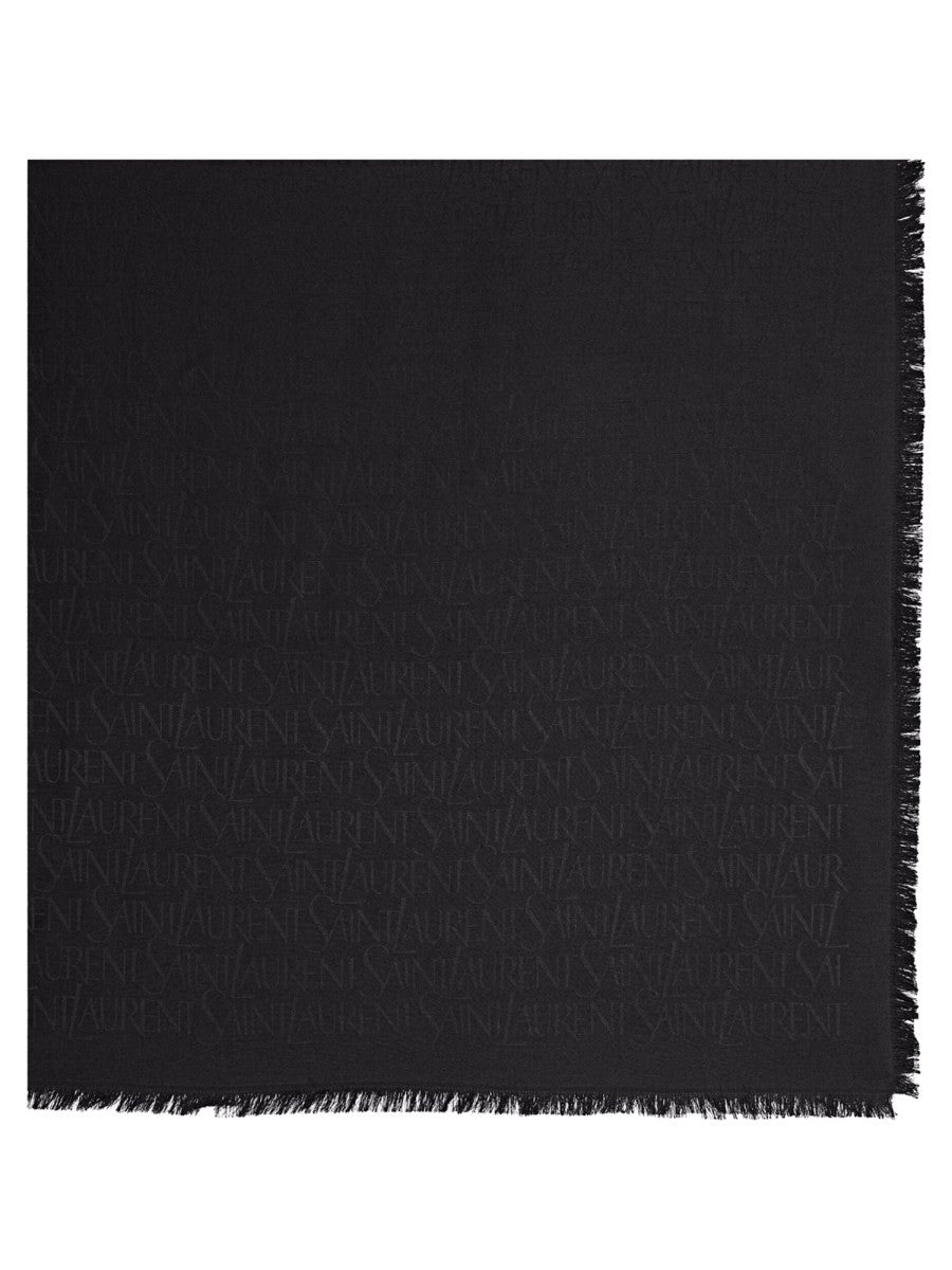 Saint Laurent Women's Sciarpa Quadrata in Seta Black